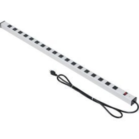 GLOBAL EQUIPMENT Power Strip, 18 Outlets, 15A, 48"L, 6' Cord LTS-48-18-6FT